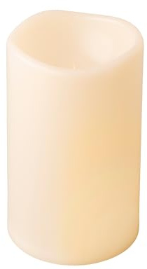 Lumineo LED Kerze mit Timer 12x20cm - Indoor & Outdoor - Kunstkerze mit 6 Stunden Timerfunktion - Flammenlose Kerzen als Outdoorkerzen Tischkerzen Dekokerzen Stumpenkerzen - Creme Warmweiß