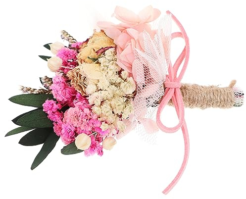 ABOOFAN Künstliche Blumenkorsage mit Kleiner Trockenblumen Dekorative Ansteckblume aus Baumwollfaden und Polyester für Hochzeit und Elegante Partys