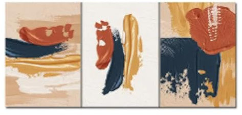 NXMYDBD Modernes abstraktes Gemälde, Leinwanddruck, Poster, Bild, nordische orange blaue Textur, Wandkunst, Gemälde für Wohnzimmerdekoration, 70x90cm (28x35 Zoll) x3, ungerahmt