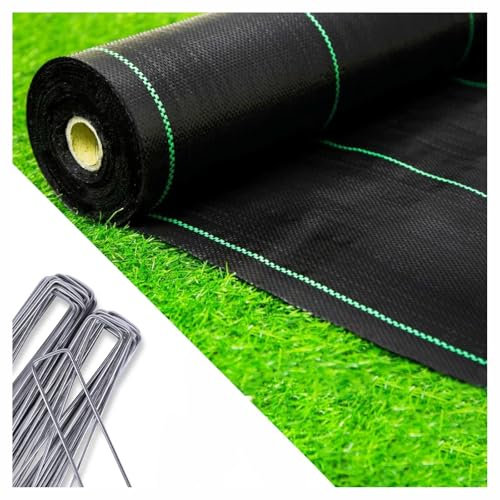SINGHAL Weed Control Fabric 1m x 10m (110 GSM) with 20 U-Pins, Heavy Duty Weed Barrier Membrane for Garden, Landscaping, Agriculture & Ground Cover