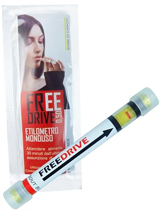 2EASY Etilometro Monouso, Test Drive, Alcol Test Portatile, Etilometro USA e Getta, Precisione di Livello Professionale, Certificato, Esito in 10 Minuti, Test Sicuro e Certificato ISO 9001
