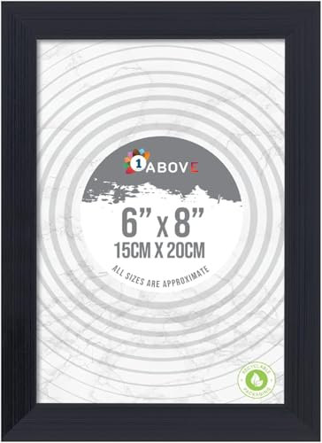 6” X 8” Black Ribbed Design Freestanding Wall Mount Picture Photo Frame