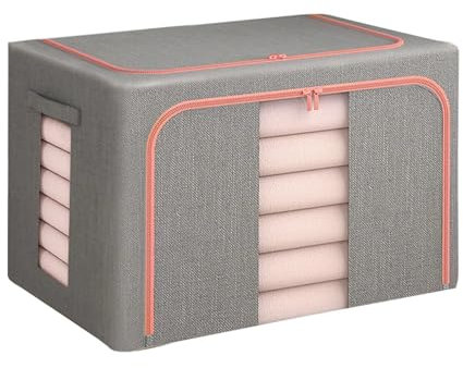 Faltbare Deckenaufbewahrungstaschen 3 STÜCKE Baumwolle Flachs Große Kleidung Lagerung Organizer Box Bin Decke Quilt Faltbare Große Kapazität Klar Fenster Kleidung Lagerung Box Bin Organizer Ultra Plat