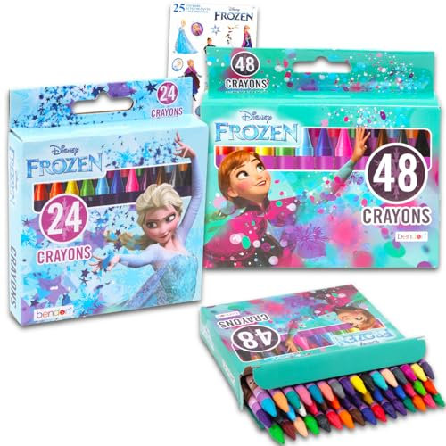 Disney Die Eiskönigin Buntstifte für Kleinkinder im Alter von 1–3 Jahren – Set mit 72 Buntstiften für Kleinkinder mit Eiskönigin für Partygeschenke, Geschenktüten und mehr, Disney Die Eiskönigin