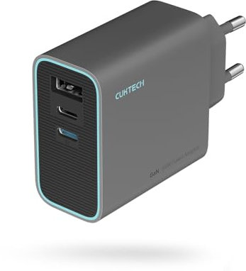 CUKTECH Caricatore USB C 65W,Gan Caricabatterie Rapido Multiplo USB Alimentatore Portatile PD Compatibile con Samsung Galaxy S24 /S22/iPhone 16 pro/Laptop/MacBook Pro/Tablet/Steam Deck