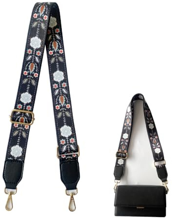 Zzcy Taschengurte zum Wechseln 3.8cm Breit Verstellbarer Schulterriemen für Handtaschen & Umhängetaschen | Schwarz | Hochwertiges Leinwand