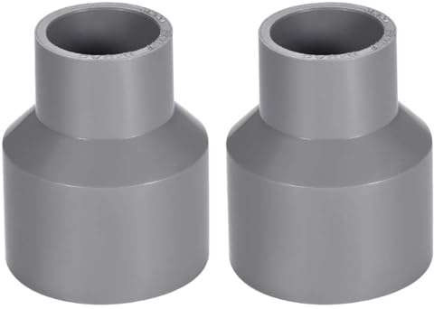 TOP-VIGOR PVC-DWV-Reduzierkupplung, 25 mm x 40 mm, Rohrverschraubung, Adapter, Rohrverschraubung, Rohrverschraubung für Wasserversorgung, Grau, 2 Stück