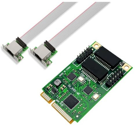 Sctecoau Mini PCI-e una Tarjeta de Red de 2 Puertos 1000Mbps Gigabit Ethernet 10/100/1000M RJ45 Adaptador de Red LAN para Computadora PC