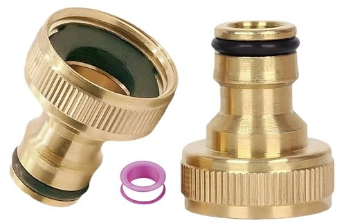 Gartenschlauch-Schnellkupplung, 3/4 Zoll, Innengewinde, Messing, für Gartenschläuche, Bewässerungssysteme, 2 Stück