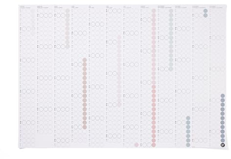 dot on Jahreskalender 2026 mit bunten Klebepunkten - Querformat, Wandkalender 2026, Familienkalender, Jahresplaner, Kalender zum Selbstgestalten, mit Aufklebern in drei Farbvarianten (Nordic)