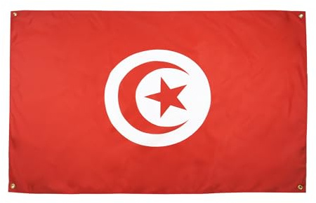 AZ FLAG Drapeau Tunisie 150x90 cm Tunisien Polyester Léger 4 Œillets