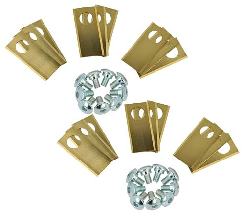 vhbw 18x Ersatz-Messer kompatibel mit Worx Landroid M500 WG754E Rasenmäher - Ersatzklinge Silber Gold, Stahl (Titanbeschichtung)