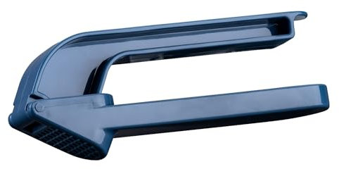 Fackelmann Knoblauchpresse Essential – Ergonomisches Design, Dunkelblau, Leicht & Spülmaschinengeeignet, Silber
