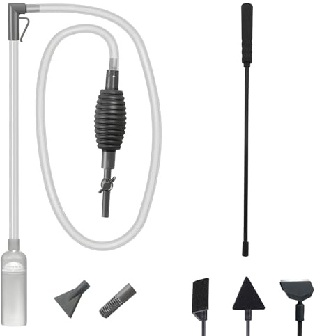 Frstem Mulmsauger Aquarium Wasserwechsler Sauger und Scheibenreiniger,6 in 1 Aquarium Reinigungs Zubehör