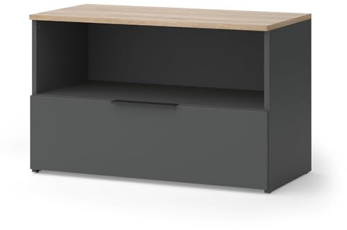 Vicco Kommode Wido, Anthrazit/Sonoma, 80 x 50 cm | mit 1 geschlossenem Fach, geeignet zur Aufbewahrung von Haushaltsgegenständen