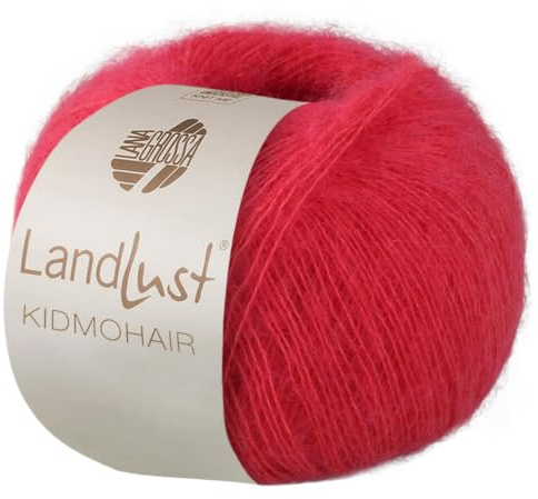 LANA GROSSA Landlust Kidmohair | Feines Lace-Garn aus Superkid Mohair mit Baumwolle | Handstrickgarn aus 70% Mohair (Superkid) & 30% Baumwolle | 25g Wolle zum Stricken & Häkeln | 225m GarnFB 11
