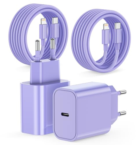 2-Pack Cargador Carga Rapida for iPhone 14/14 Pro/14 Pro Max/14 Plus 13 12 11 SE XR X XS 8 7, iPad Air Mini, AirPods, 25W USB C Carregador Enchufe Rapido Adaptador Charger Corriente con 2M Cable