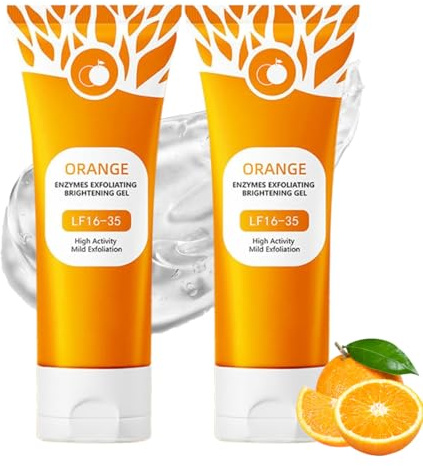 NHPY 2 Pièces de Gel Exfoliant Orange,Nettoyant doux pour le Visage,Extrait Naturel d’Orange,Pour un Nettoyage Profond,éclaircissement,Unisexe