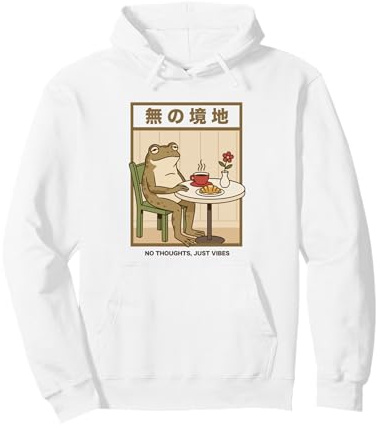 No Hay Pensamientos, Solo Vibraciones, Cabeza vacía, Rana, Zen japonés Sudadera con Capucha