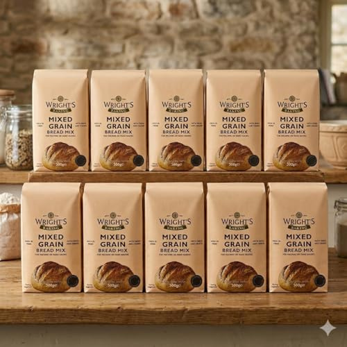 Bread Mix Collection 500g x 10 Packs | Assorted Bread Baking Mixes | Suitable for Bread Machines & Hand Baking | Vegetarian (10, Mixed Grain Bread Mix)