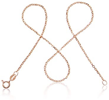 modabilé Ankerkette Damen Halskette Rosegold Vergoldet 925 Sterling Silber (45cm 1,55mm breit) Rosegoldene Kette ohne Anhänger Kurz Ketten für Frauen