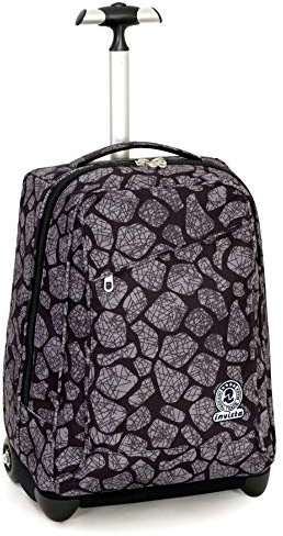 Invicta Trolley Stone, 35 Lt, Schwarz, 2in1 Rucksack mit Rollen und Schultrolley durch Anheben der Schultergurte, Schule & Reise