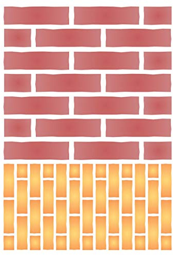 Stencil a strati con motivo a mattoni, 11,43 x 16,51 cm, per aggiungere texture e design a sfondi misti