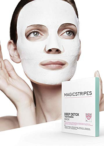 MAGICSTRIPES | Deep Detox Tightening Maske | Porentiefe Reinigung und Hautstraffung | Anti Aging und Anti Falten Effekt | Tonmaske gegen Mitesser | Feuchtigkeitsspendende Gesichtsmaske