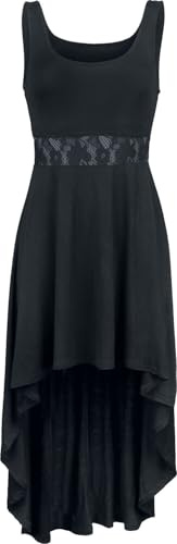 Black Premium by EMP Damen schwarzes Vokuhila Kleid mit Spitze M