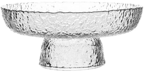 Cabilock Glass Fruit Tray 8.3 Inch Footed Serving Platter Decorative Glass Bowl for Party Trays Snacks Nuts Candy Home Kitchen Use