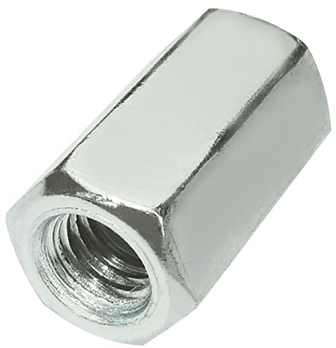 AERZETIX - C58223 - Satz von 10 Verbindungsmuttern distanzmuttern sechskant länglichen M8x24 mm verlängerungsmutter langmuttern mit metrischem gewinde - aus verzinktem stahl
