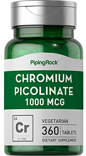 Piping Rock Chromium Picolinate 1000mcg | 360 Tablet Pills | Vegetarian, Non-GMO, Gluten Free Supplement