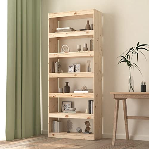 homiuse Raumteiler Regal Braun Vorratsschrank 80x30x199,5 cm Kinder Regal Lagerregal Holzregal BüCherregal Wand WüRfelregal Lagerregal DVD Regal Einfach Zu Montieren