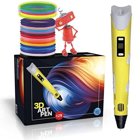 The Italian Home® 3D-Stift Plus + PLA-Filamente 20 Farben (4 fluoreszierend) + Anleitung auf Italienisch und illustrierte Anleitung als Gratis, professioneller 3D-Stift, nützliche Dinge, Geschenkideen