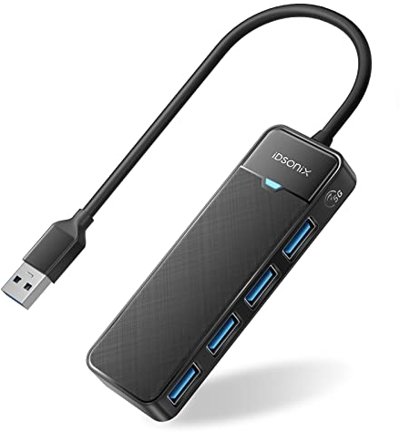 iDsonix-AMPW4A USB 3.0 Verteiler USB Hub Multiport USB Mehrfachstecker, 5Gbps USB Splitter SuperSpeed USB Erweiterung für PC, Laptop, MacBook Air/Pro/Mini,iMac, MacPro, Surface Pro, PS4, Drucker