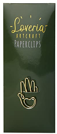 Loveria Büroklammer mit Motiv - Buddha Hand, 15 Stück | Elegante Bronze/Gold Glanzklammern | Hochwertiges Yoga Zubehör | Paper Clips für Papier, Büro, Briefe