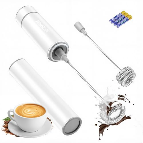 Montalatte elettrico palmare, miscelatore da viaggio per caffè e bevande incluse, frusta in acciaio inox 304 per latte cappuccino, caffè antiproiettile, cioccolata calda, bianco d'uovo