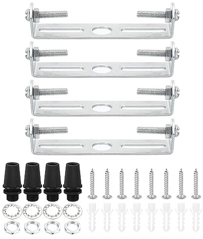 PATIKIL 75mm Soffitto Luce Piastra Kit, 4 Set Apparecchi Montaggio Staffa Acciaio Traversa per Casa Ufficio Sospensione Parete, con Vite Rondella Dado