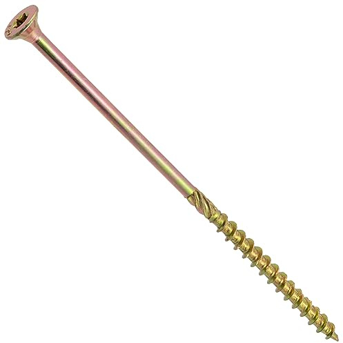 AERZETIX - Lot de 50 Vis à Bois Ø5x120 mm à Tête Fraisée - à Empreinte Étoile T25 - en Acier Zingué - Menuiserie Contreplaqué Aggloméré Mélaminé Terrasse Panneaux Chevrons Bastaings