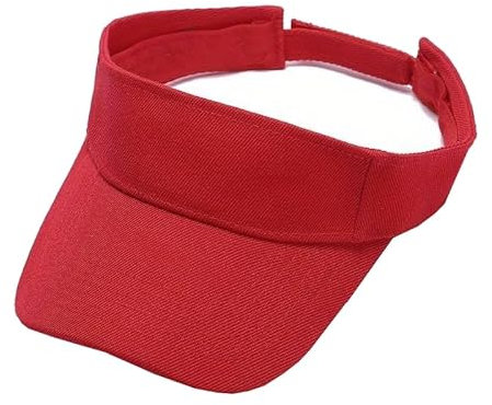 Unisex Adjustable Golf Sports Sun Visor Cap (Red)