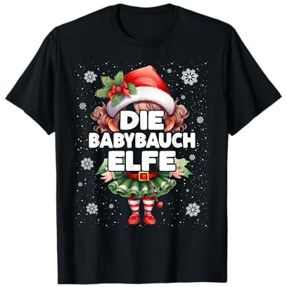 Babybauch Elfe Schwangere Weihnachten Elfen Weihnachtselfen T-Shirt