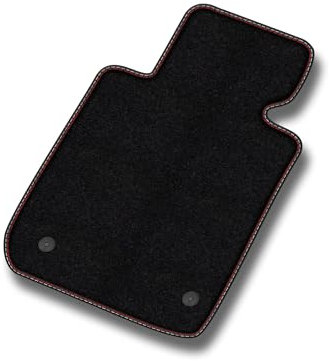 MOTOS Velours Premium Fahrermatte 1-teilig passend für Nissan Micra IV 2010-2016 - Premium, Matt, Rot und weiß Fahrerseite - Erleben Sie neuen Fahrkomfort mit einem Velours-Fahrermatte passend für Ihr