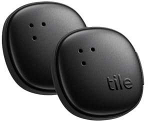 Tile by Life360 Sticker - Small Bluetooth Tracker, Remote Finder and Item Locator for Bikes, Glasses and More, Both iOS and Android Compatible, Phone Finder, Pack of 2 (Black)