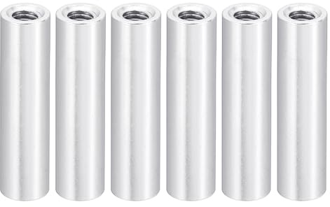 PATIKIL M3 Aluminium Abstandshalter, 6 Stück Metall Abstandsbolzen Hülsenmutter 3mm ID x 5mm OD x 20mm L Gewindeabstandshalter Schraubenabstandhalter Rund für RC Auto, Silber