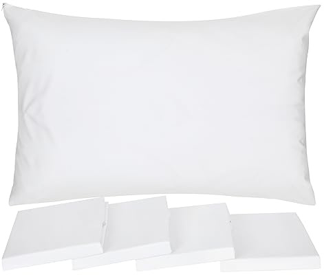 Microfiber Zippered Pillow Protectors Cover Case, Anti Dust Mite, Anti-Allergy, Hotel Quality Pillowcase (75x50cm, Pack of 4)