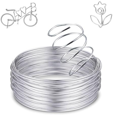 3 mm x 20 m Alambre para Manualidades, Hilo Metálico Manualidade Metal Recubierto de Plástico, Alambre para Escultura Limpiapipas, Alambres Doblable de Metal para Limpia Pipas dar Forma Pétalos, Hojas