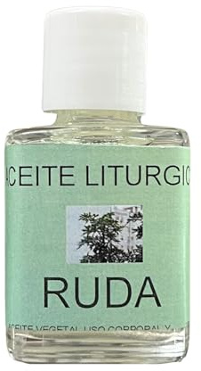 Aceite Litúrgico Corporal de Ruda (35ml) | Aceite Vegetal de Uso Corporal y Litúrgico para Limpieza Energética, Protección y Purificación | Usar en el Cuerpo y para Untar en Velas como Potenciador.