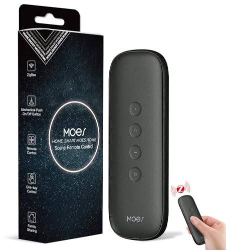 MOES Zigbee Smart Switch, 12 Scene Switches without Installation (MOES ZigBee Hub Required), One-Click Control for Tuya Devices, Zigbee Button Smart Home Automation, Smart Life/Tuya APP