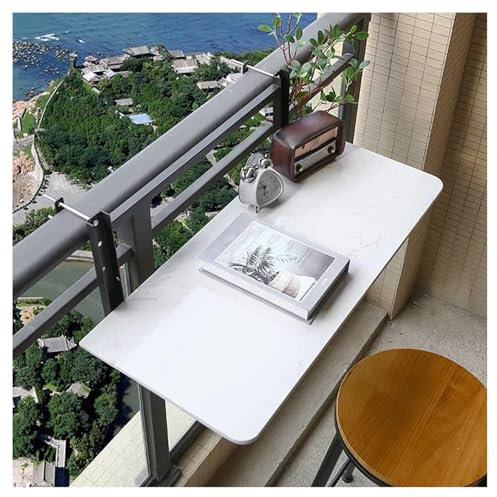 Balkon-Hängetisch für Geländer, Balkongeländertisch, Terrassen-Stehtisch mit 3 einstellbaren Höhen, für Terrassen, Gärten und Promenaden, klappbarer Terrassentisch (B, L80*B35cm/L31,5*B13,8