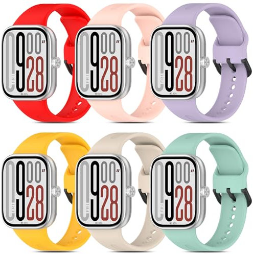 BDIG 6 Piezas correas de reloj para Xiaomi Redmi Watch 5/Xiaomi Mi Band 9 Pro Hombres Mujeres,Correas de repuesto compatibles con Redmi Watch 4/Xiaomi Mi Band 8 Pro